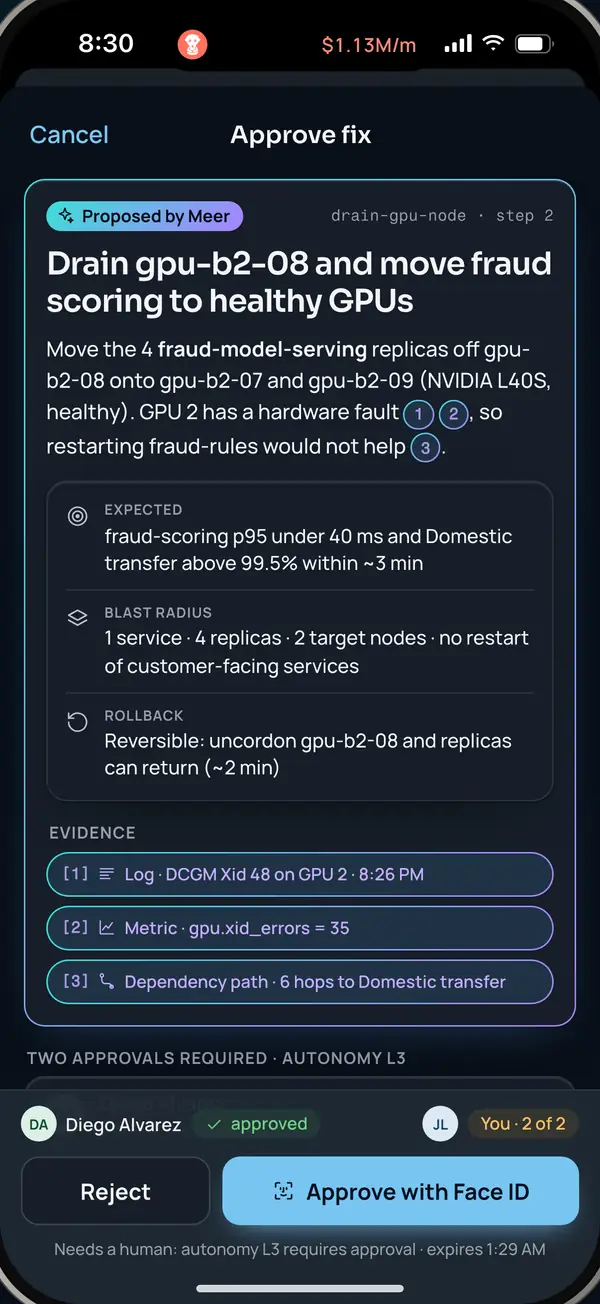 Approve fix screen from the 90-second demo